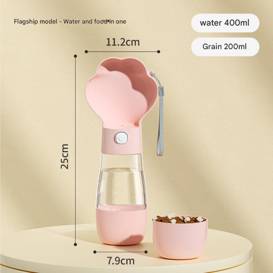 PawPrint Pup Hydration Bottle with Food Container