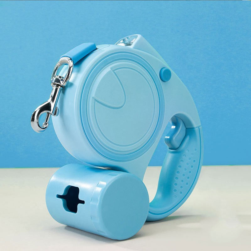 3-in-1 Retractable Dog Leash with Waste Bag Dispenser & Light