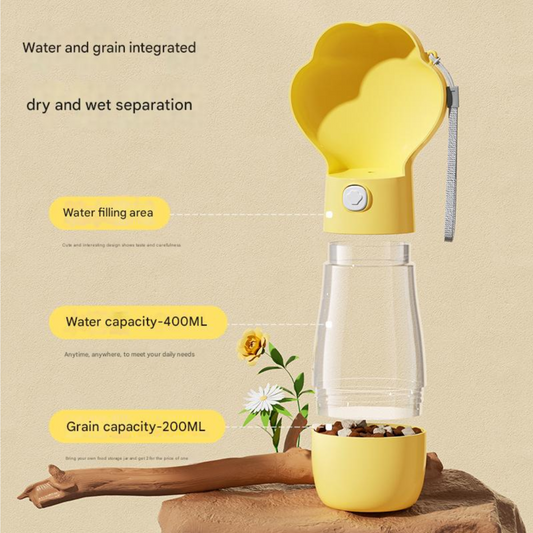 PawPrint Pup Hydration Bottle with Food Container