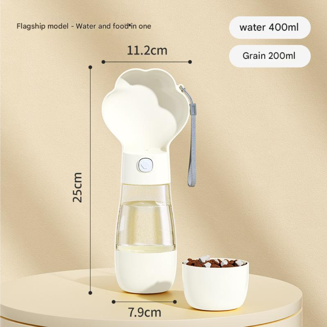 PawPrint Pup Hydration Bottle with Food Container