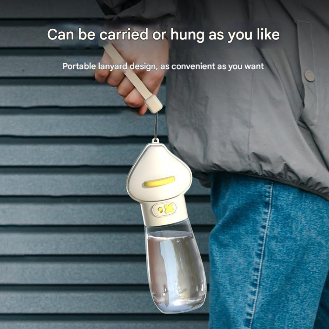 Triangle Shape Dog Water Bottle with Food Container