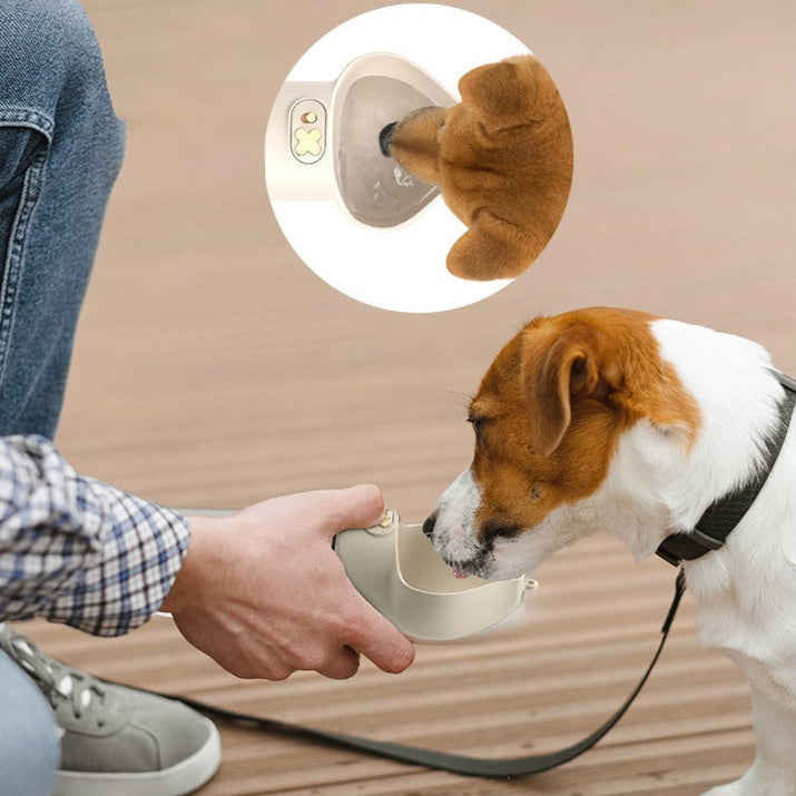 Triangle Shape Dog Water Bottle with Food Container