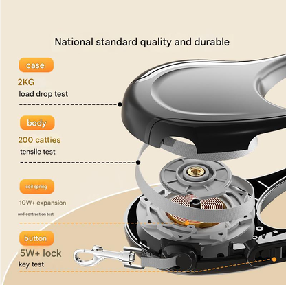 Black Retractable Dog Leash – 3 Meters
