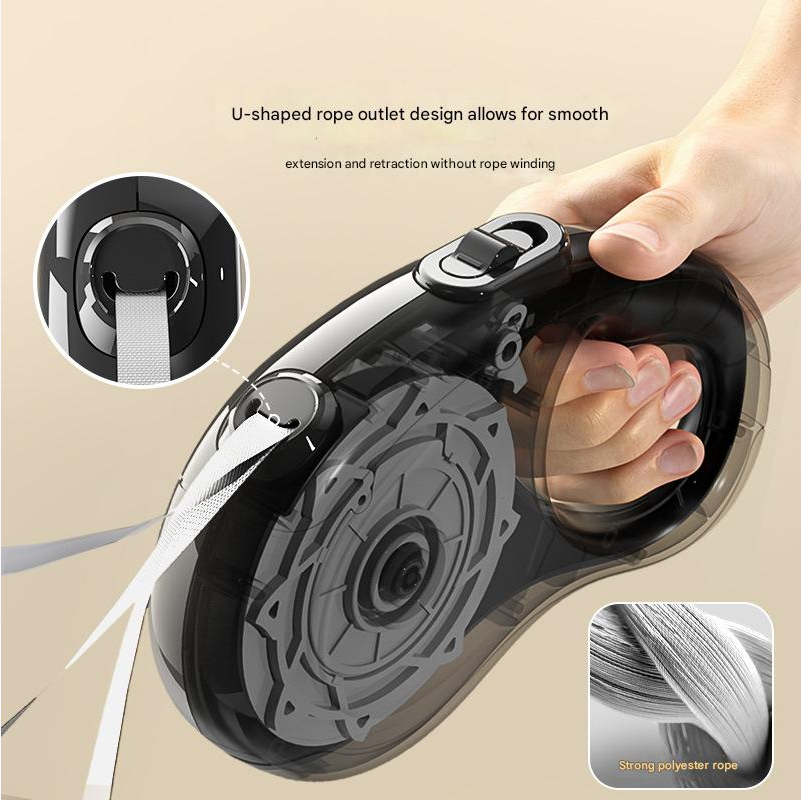 Black Retractable Dog Leash – 3 Meters